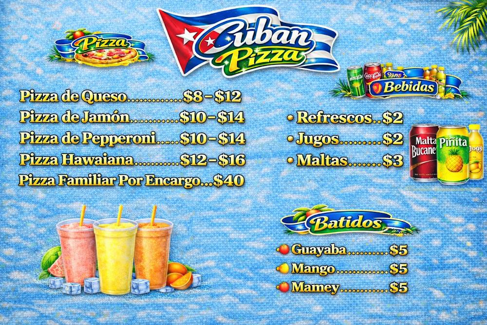 Cuban Pizza Menu image 1